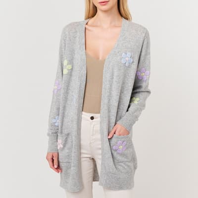 Grey Cashmere Polly Floral Cardigan