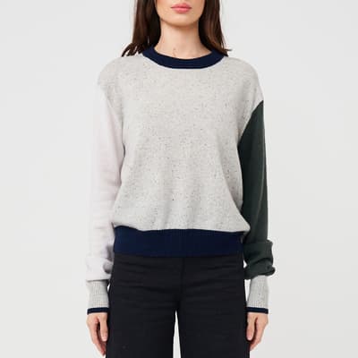 Grey/Black Cashmere Colourblock Sweatshirt