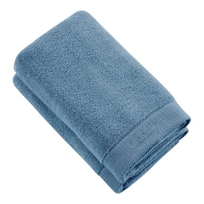 Christy Logo Pair of Hand Towels, Smokey Blue