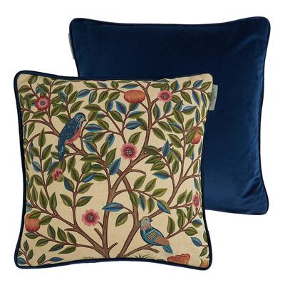 Kelmscott Tree 43x43cm Cushion, Woad & Wine