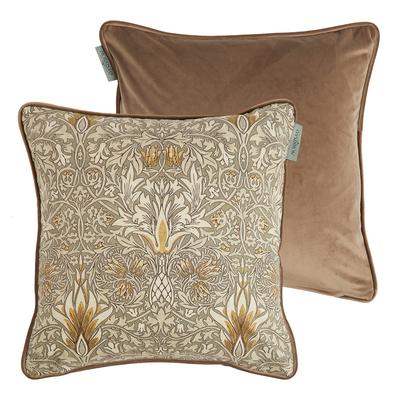 Snakeshead 43x43cm Cushion, Pewter & Gold