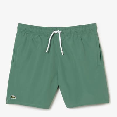 Teen Boy's Green Logo Swim Shorts