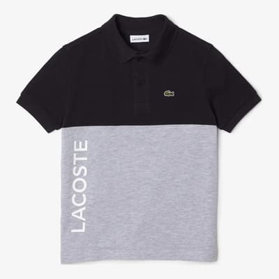 Kid's Black/Grey Logo Polo Shirt