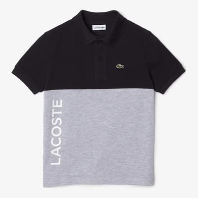 Teen's Black/Grey Logo Polo Shirt