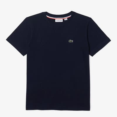 Teen's Navy Embroidered Crew Neck T-Shirt