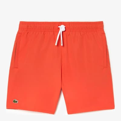 Teen Boy's Orange Logo Swim Shorts