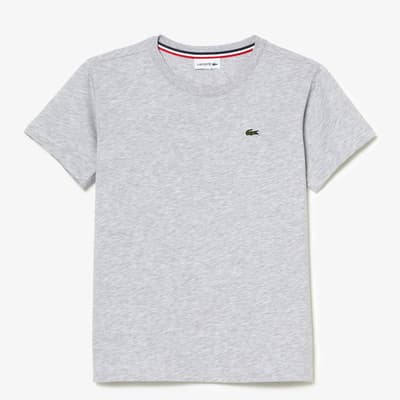 Teen's Grey Embroidered Crew Neck T-Shirt