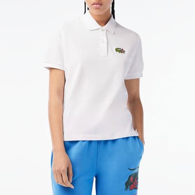 White Short Sleeve Branded Polo Shirt