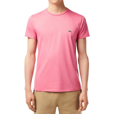 Pink Embroidered Cotton T-Shirt