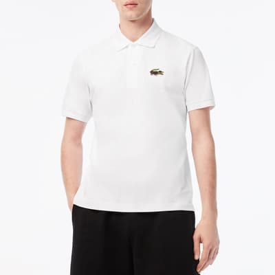 White Large Crest Polo Shirt