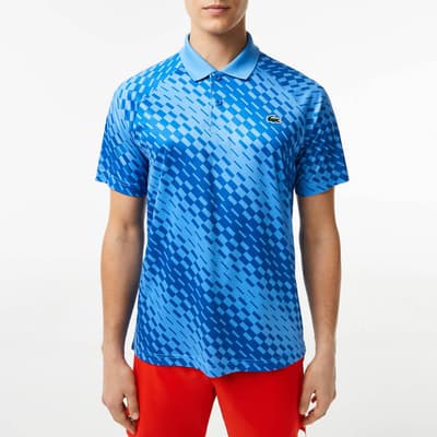 Blue Patterned Polo Shirt