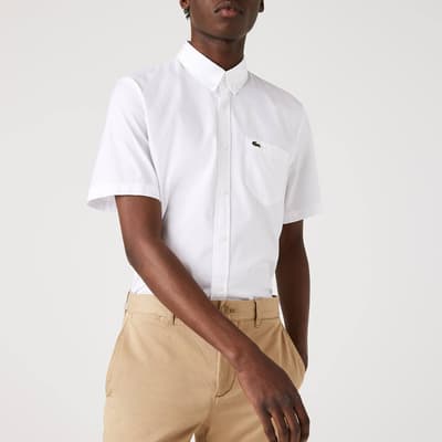 White Short Sleeve Branded Shirt