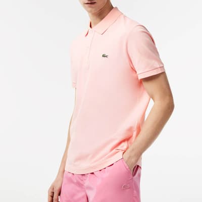 Pastel Pink Small Crest Polo Shirt