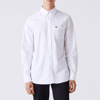 White Long Sleeve Branded Shirt