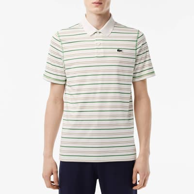 Ecru/Green Stripe Polo Shirt