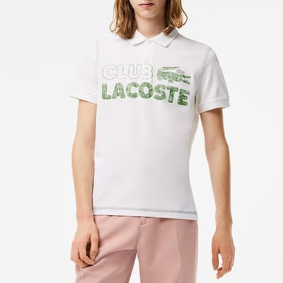 White/Green Club Lacoste Polo Shirt
