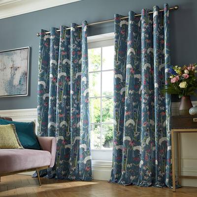 Hermione 167x182cm Eyelet Ready Made Curtains, Indigo