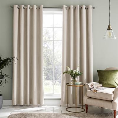 Abbott 162x137cm Header Tape Black Out Curtains, Oyster