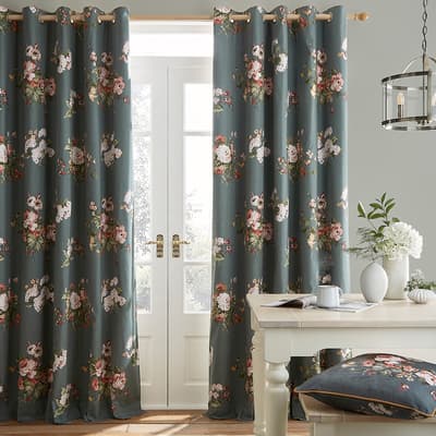 Rosemore 162x137cm Header Tape Black Out Curtains, Fern