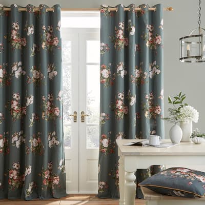 Rosemore 223x182cm Header Tape Black Out Curtains, Fern