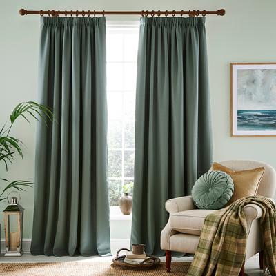 Stephanie 116x228cm Header Tape Black Out Curtains, Fern