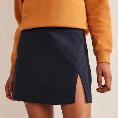 Navy Stretch Jersey Mini Skirt