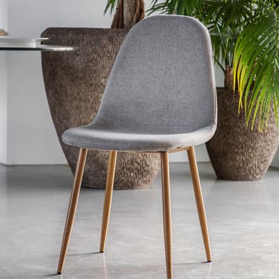 Orinda Dining Chair Oak/Light Grey, Set of 2