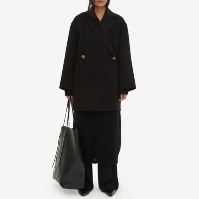 Black Ayvia Double Breasted Wool Coat