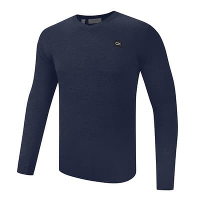 Navy Calvin Klein V Neck Sweatshirt