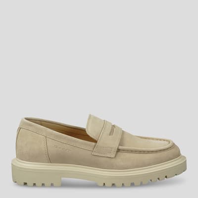 Light Beige Jackmote Suede Loafers
