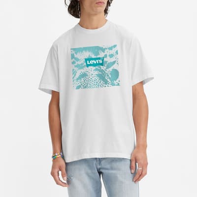 White Graphic Logo Relaxed Cotton T-Shirt