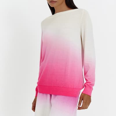 Cream/Pink Dip Dye Wool/Cashmere Jumper
