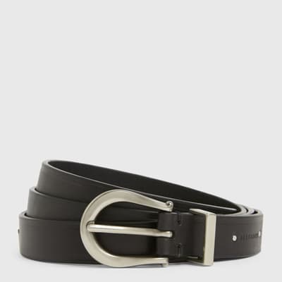 Black Claudia Leather Belt
