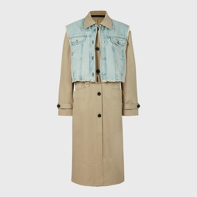 Beige/Blue Zadie Trench Coat