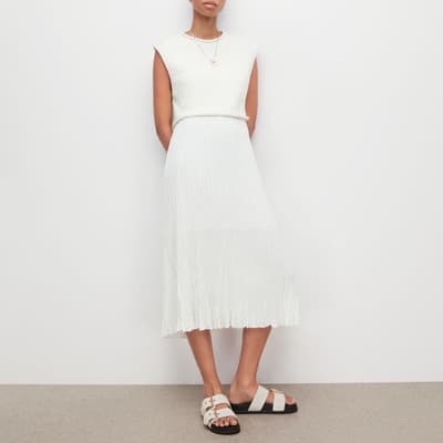 White Laze Sleeveless Dress