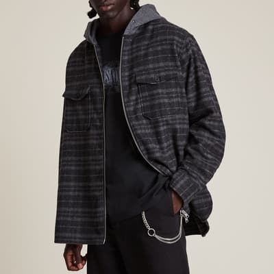 Black Windridge Zipped Wool Blend Jacket
