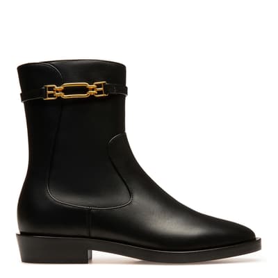 Black Dema Chain Detailed Ankle Boots