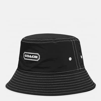 Black Branded Bucket Hat