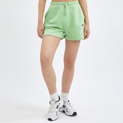 Green Ada Cotton Blend Logo Shorts