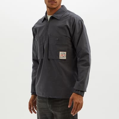 Charcoal Ken 1/4 Zip Cotton Shirt