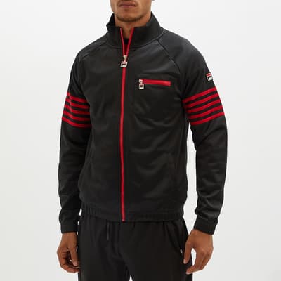 Black/Red Vann Stripe Detail Tracksuit Jacket