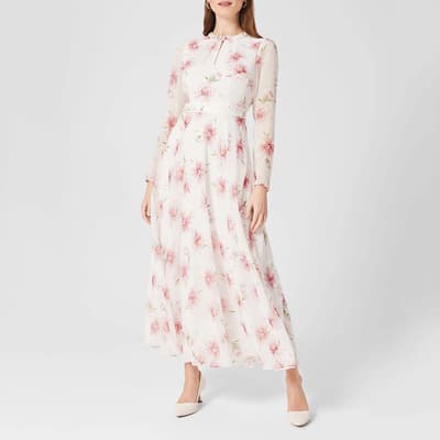 Ivory/Multi Rosabella Silk Dress