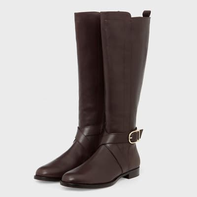Dark Brown Lisette Knee High Leather Boots