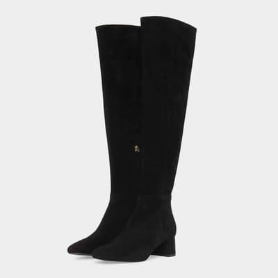 Black Khloe Suede Over The Knee Boots