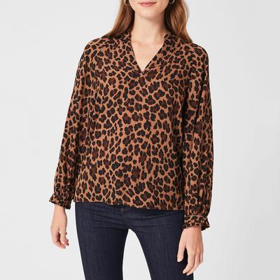 Camel Hana Animal Print Blouse