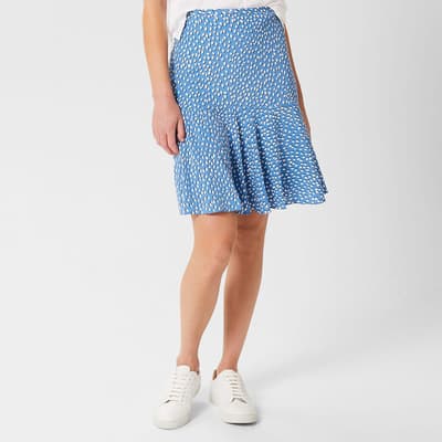 Pale Blue Catalina Printed Mini Skirt