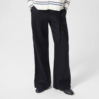 Navy Jacqui Bootcut Linen Trousers