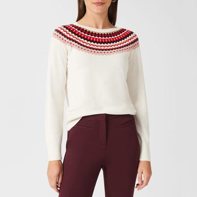 Ivory Greta Fairisle Cashmere Blend Jumper