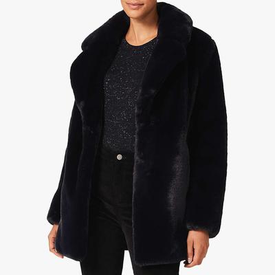 Navy Briony Faux Fur Coat