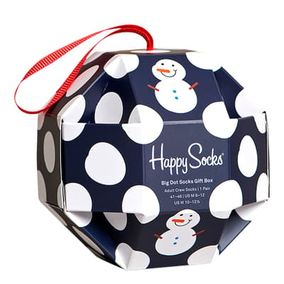 Multi 1-Pack Big Dot Snowman Socks Gift Box